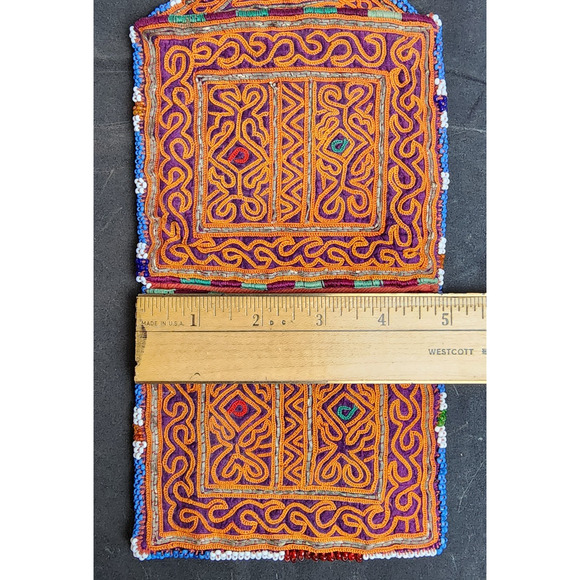 Kuchi Embroidered Pouch Wallet Central Asian Handmade Beaded 11"x5" - Picture 3 of 7